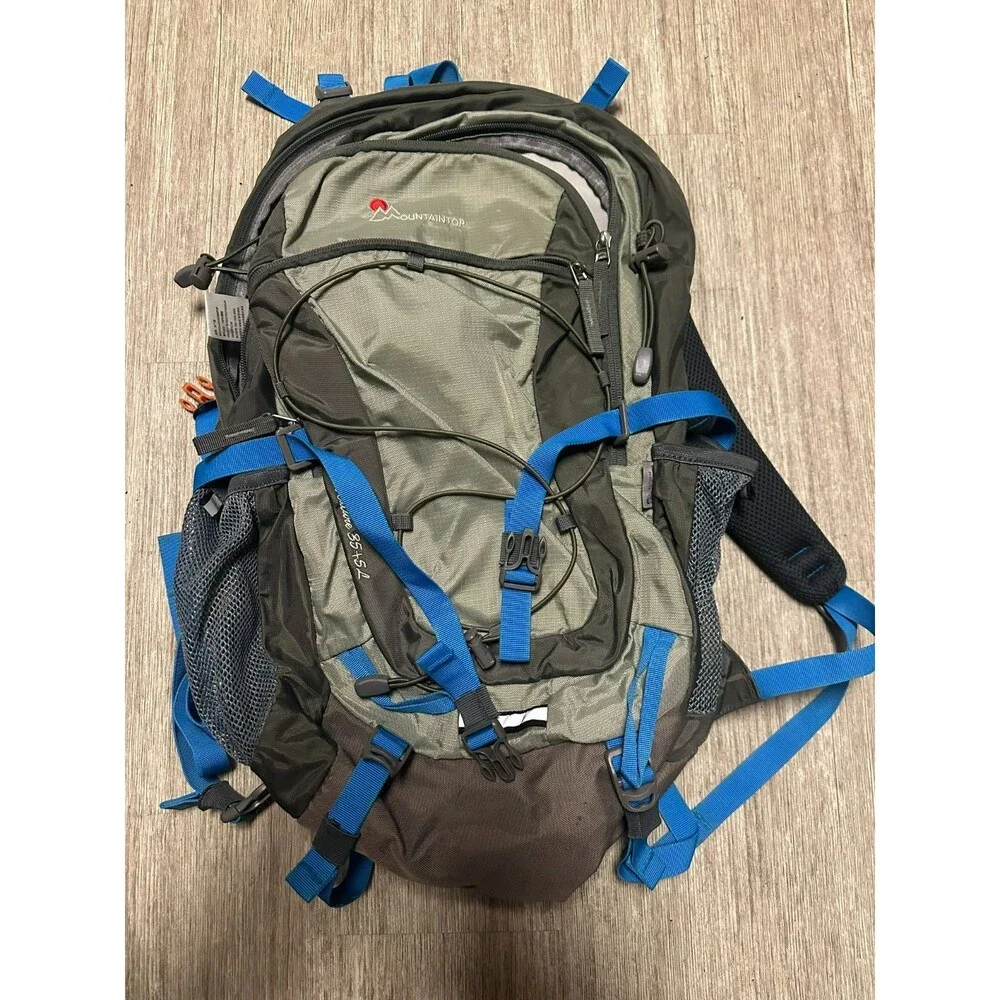 MountainTop Adventure 35+5 L Backpack Hiking Camping Grey light Blue
